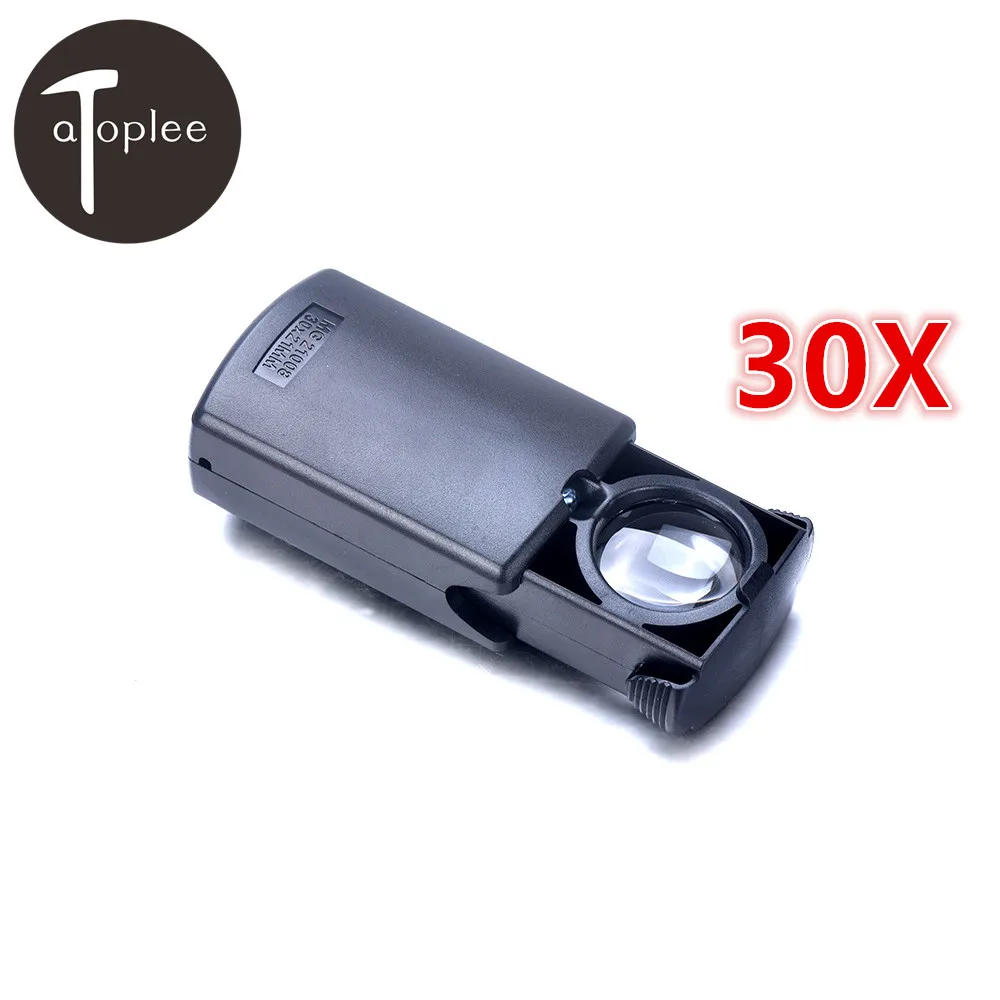 

Миниатюрная Складная лупа Atoplee, Ювелирное Украшение со светодиодсветодиодный подсветильник кой, 30х увеличительное стекло, для обнаружения ...