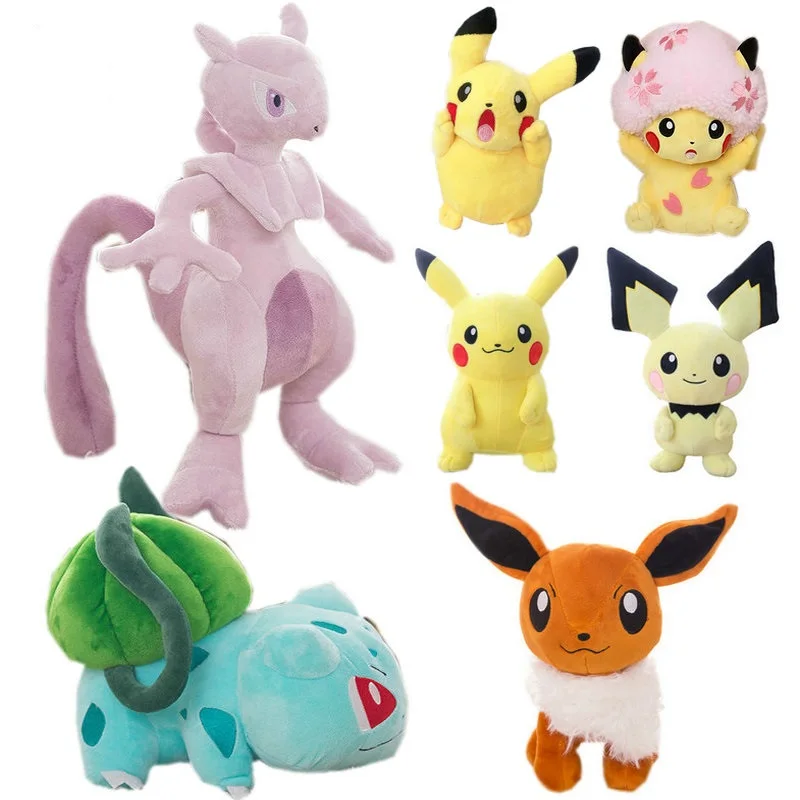Большое плюшевое Bulbasaur Charmander Eevee набивные животные мультфильм аниме