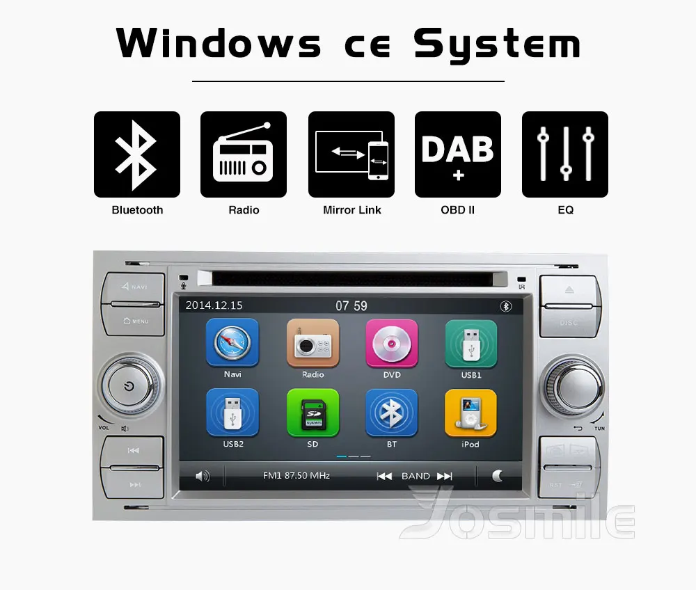 2 din Автомобильный радио мультимедиа для Ford Focus 2 3 mk2 Mondeo 4 Kuga Fiesta Transit подключения S-MAXC-MAX DVDGPS Навигация стерео аудио