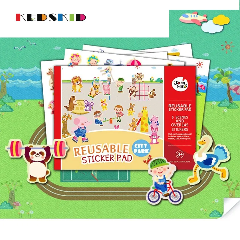 5 тема над мультфильм статические наклейки Игрушка Дети многоразовая наклейка