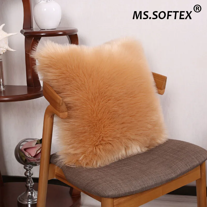 Плюшевая меховая наволочка для подушки Искусственная овчина моющаяся украшение