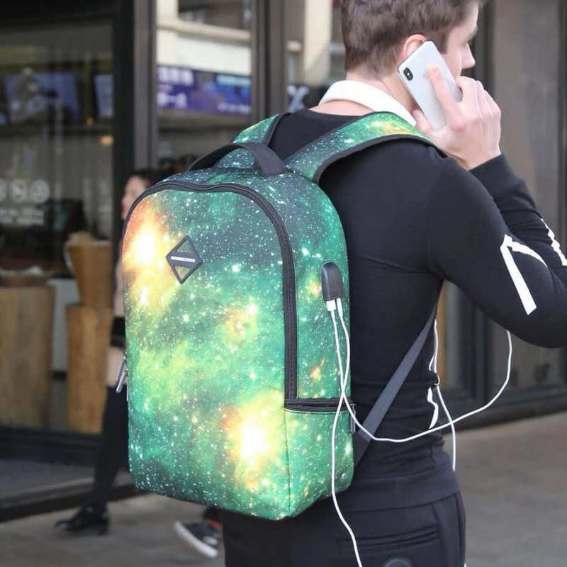 LIANGKA для мужчин и женщин модный рюкзак дорожная сумка с двойным USB зарядным