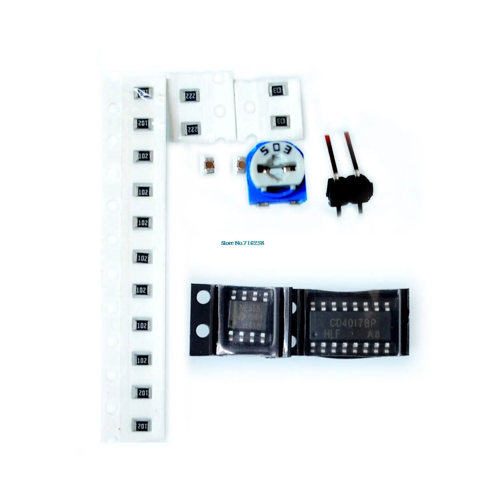 NE555 + CD4017 светильник вода течет светодиодный модуль DIY Kit | Электронные компоненты