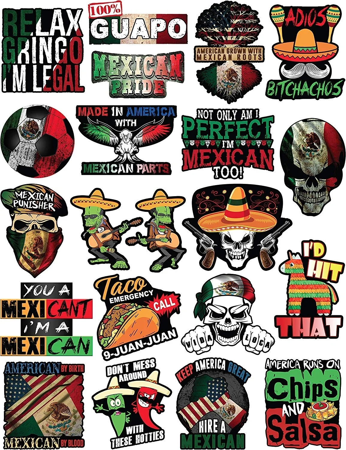 Для 20 мексиканских стикеров Calcomanias Mexicanas смешные наклейки Hardhat строительство
