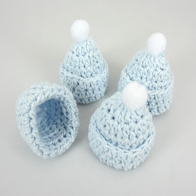 12 шт. ручной миниатюрный крючком шапка для baby shower или для вечеринки по случаю крещения ремесло вечерние украшения 30x35 мм
