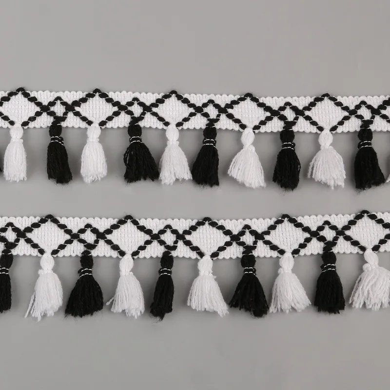 Новое поступление 2017 модные хлопковые ленты с кружевной отделкой и кисточками