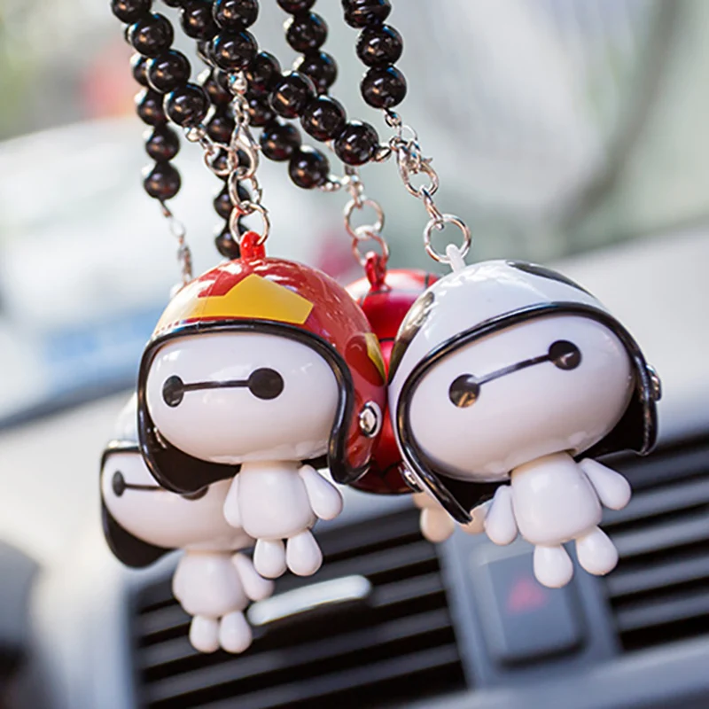 Автомобиль кулон милый шлем робот Baymax куклы висячие украшения автомобили