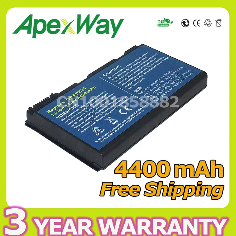 Apexway 14 4 V 8 ячеек Аккумулятор для ноутбука Acer Extensa 5220 5230 5620 TravelMate 5320 5520 5720 7520 7720 TM00742