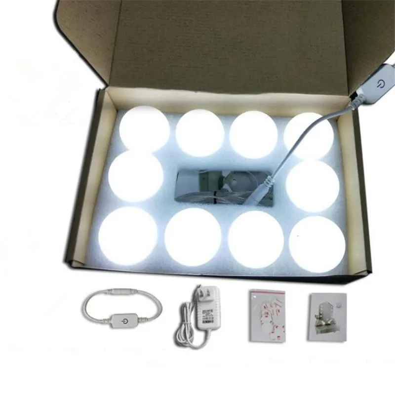 10 шт. светодиодсветодиодный лампы для макияжа комплект зеркала с регулируемой