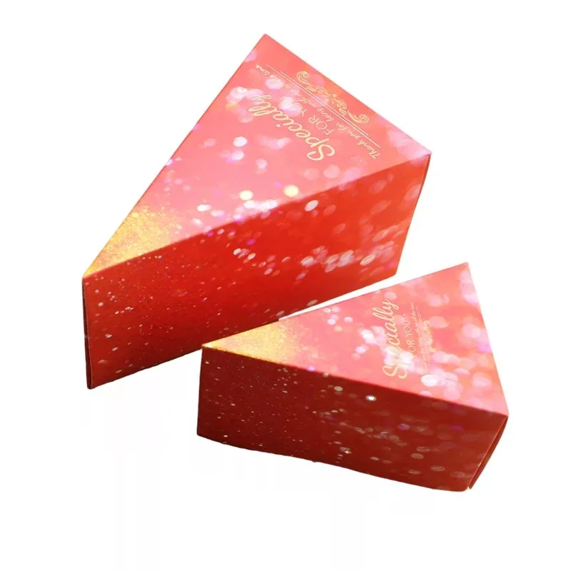 100 шт. (10 тортов) белый серый/розовый/синий/красный Свадебная треугольная коробка