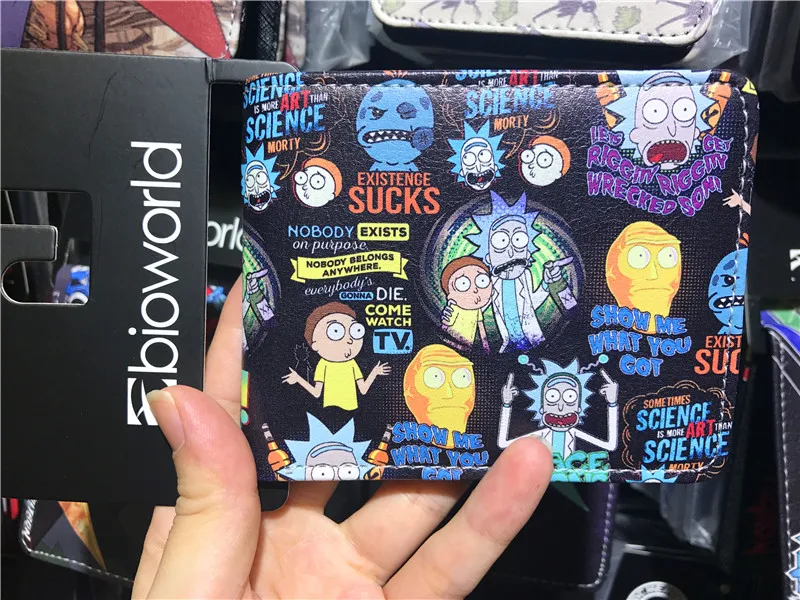 Рик и Морти Кошелек двойного сложения кошелек с держатель для карт сумка