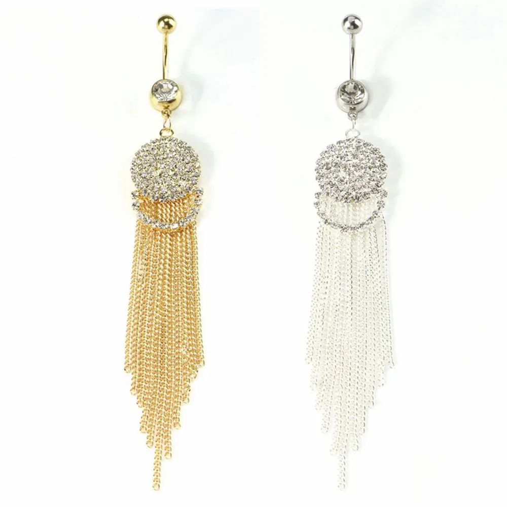 1 шт. из медицинской стали для пупка Кнопка Пирсинг Полный Кристалл Шарм пирсинг