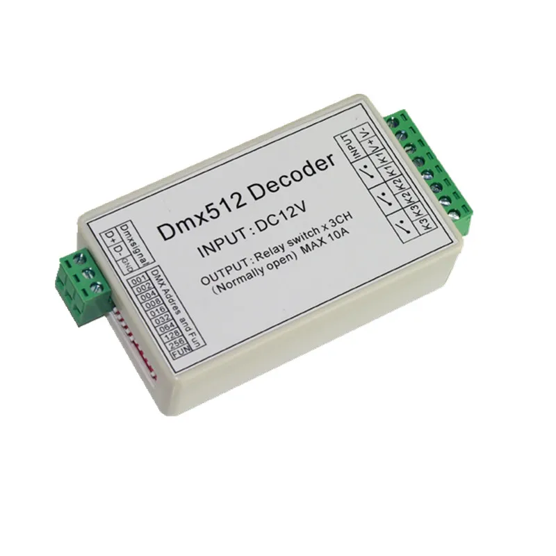 

best price1 pcs DC12V DMX-RELAY-3 channel dmx512 relays use for led lamp