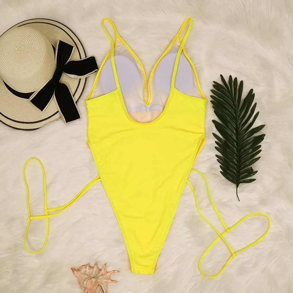 Женский купальник с пуш-ап SAGACE однотонный бразильский купальник-бикини