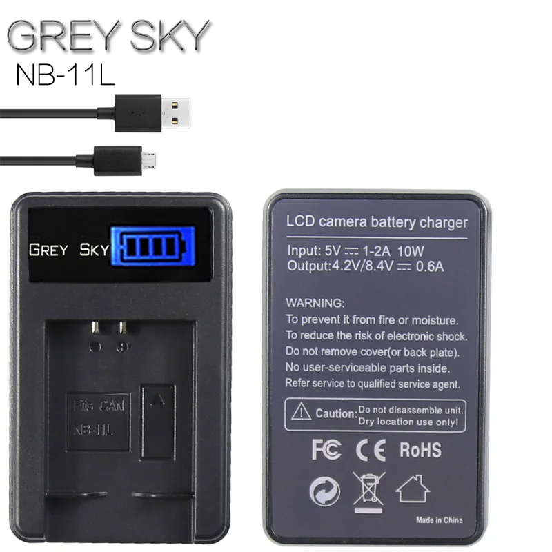 1 charger 2 шт. NB-11L NB11L NB 11L батарея+ ЖК-зарядное устройство для Canon PowerShot A2300 IS, A2400 IS, A2500, A2600, A3400 IS, A3500 IS ELPH 110 HS L10 - Цвет: 1 charger