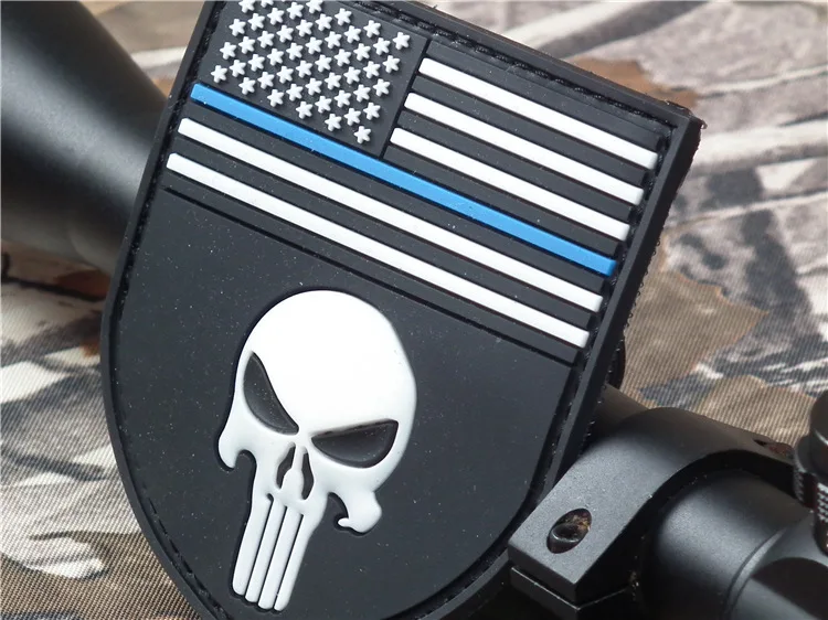 Тонкая Голубая линия США американский флаг Снайпер 3D ПВХ Каратель ЧЕРЕП devgru патч Мультикам эмблема с изображением флага морской печати нашивки значки
