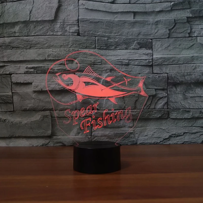 Акриловая 3D лампа светодиодный ночник с USB в форме рыбы животного украшение для