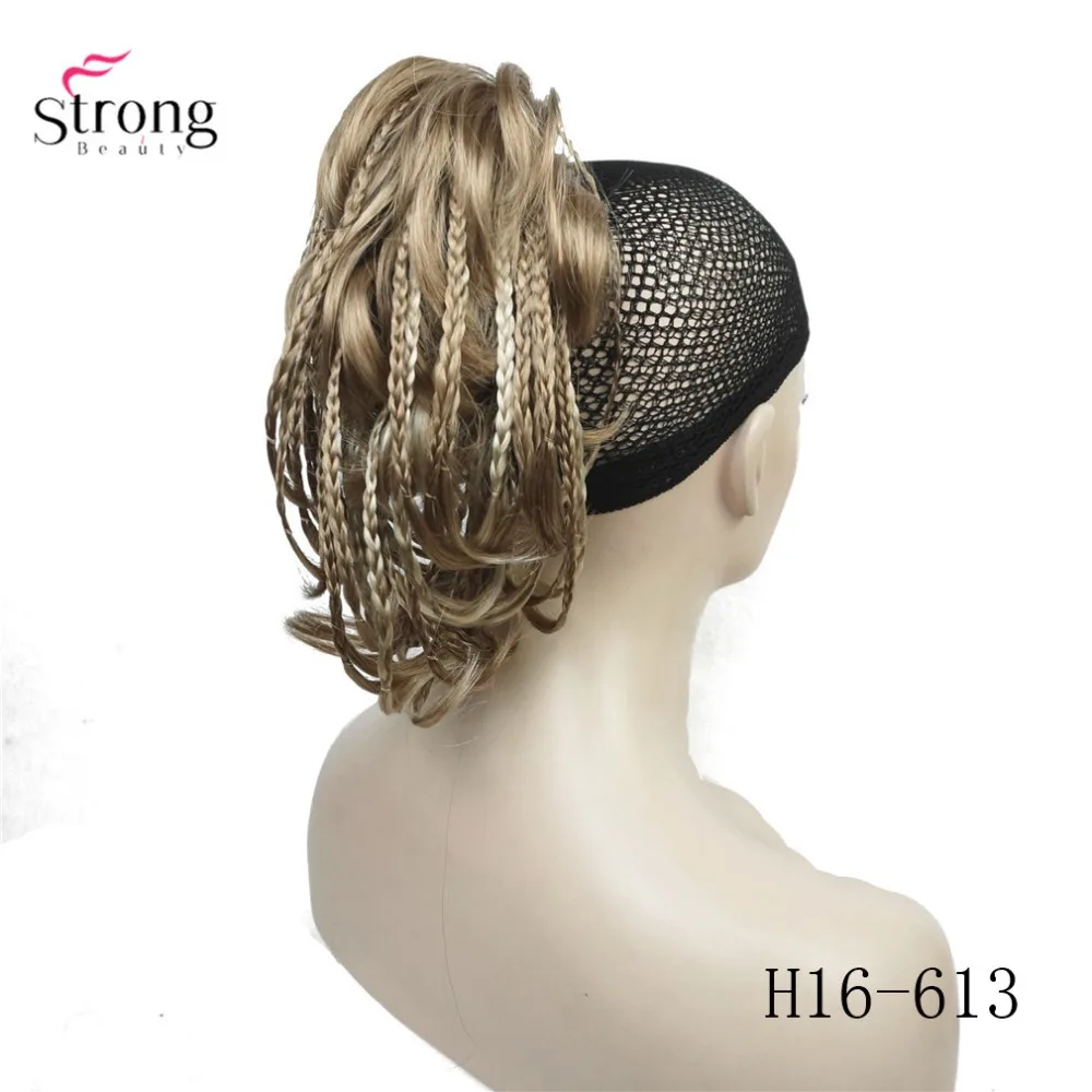 StrongBeauty косички плетеные заколки в конский хвост шиньон для наращивания волос Короткие прямые Коготь Зажим конский хвост