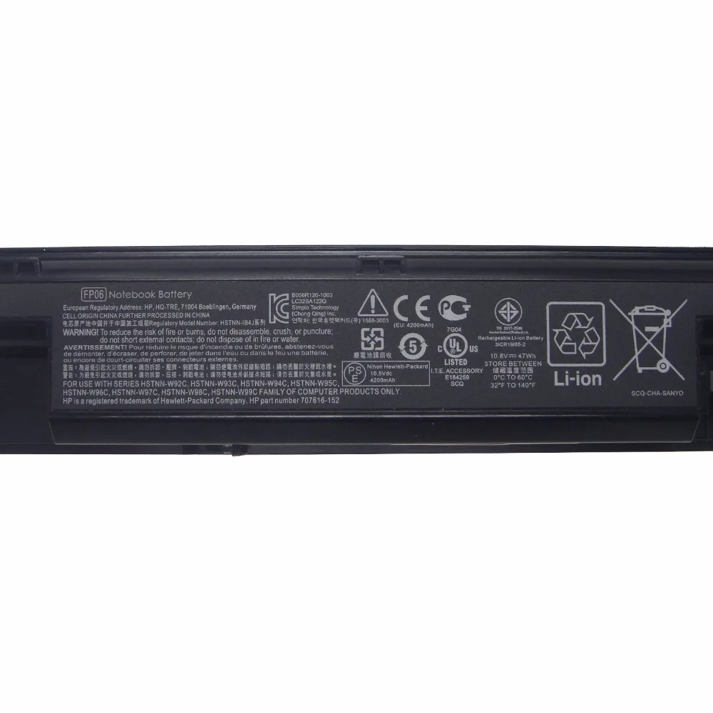 10 8 В 47Wh 6 ячеек внешняя батарея для ноутбука HP ProBook 440 445 450 455 470 FP06 HSTNN-IB4J HSTNN-W92C