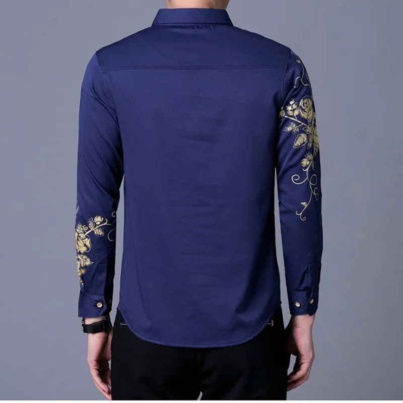 Рубашка Человек весна осень длинный рукав Slim Fit рубашки мужские повседневные с