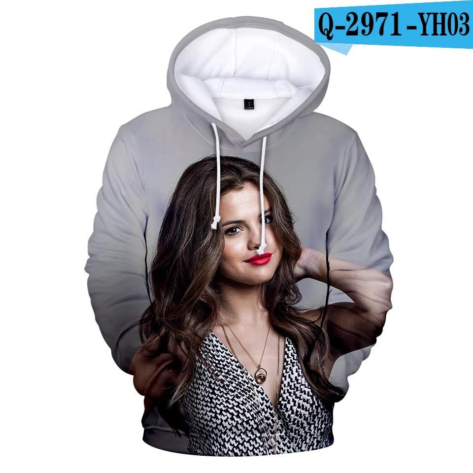 As Picture Aikooki 3D Selena Gomez толстовки для мужчин/женщин Толстовка Зимняя с капюшоном певица Selena Gomez модная одежда - Цвет: As Picture