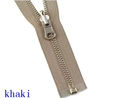 khaki Высокое качество 70 см металлическая молния открытый конец двусторонний слайдер тянуть молнии портной DIY Пальто Аксессуары для шитья одежды D670 - Цвет: khaki