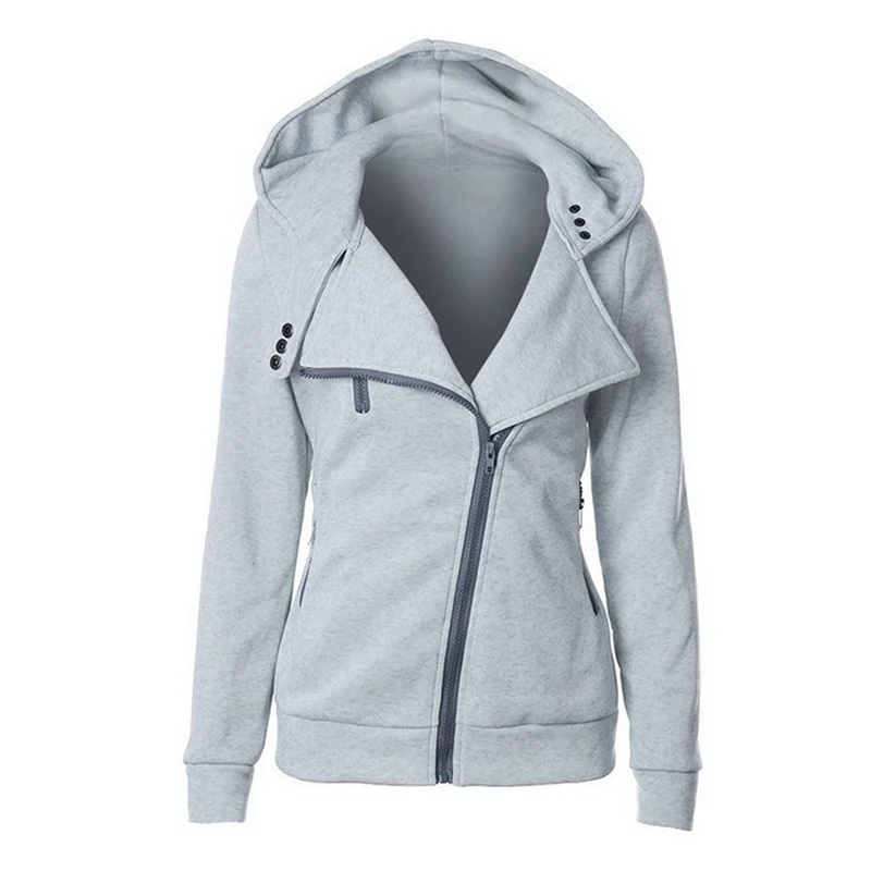flecking gray Litthing яркие цвета весенние женские толстовки толстовка на молнии с отложным воротником тонкий длинный рукав теплая Женская Толстовка sudaderas mujer - Цвет: flecking gray