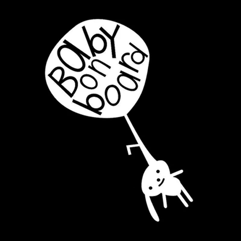 

QYPF 11.9CM*16.3CM Lovely BABY ON BOARD Baby In The Car Stickers Warning Vinyl Decals Decoration Black/Silver S9-2036