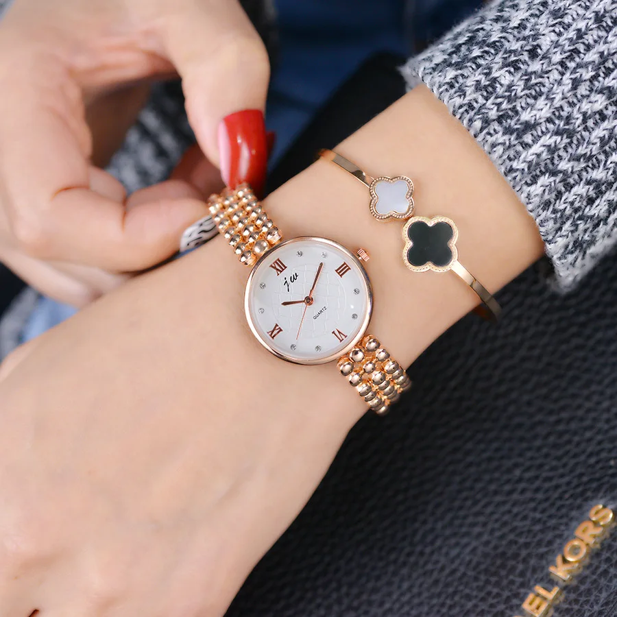 Женские кварцевые часы с браслетом под розовое золото|Женские наручные часы| |