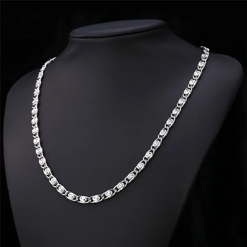 U7 Стальная Улитка Цепь Ожерелье Для Мужчин Ювелирные Изделия Цепочки На Шею Не