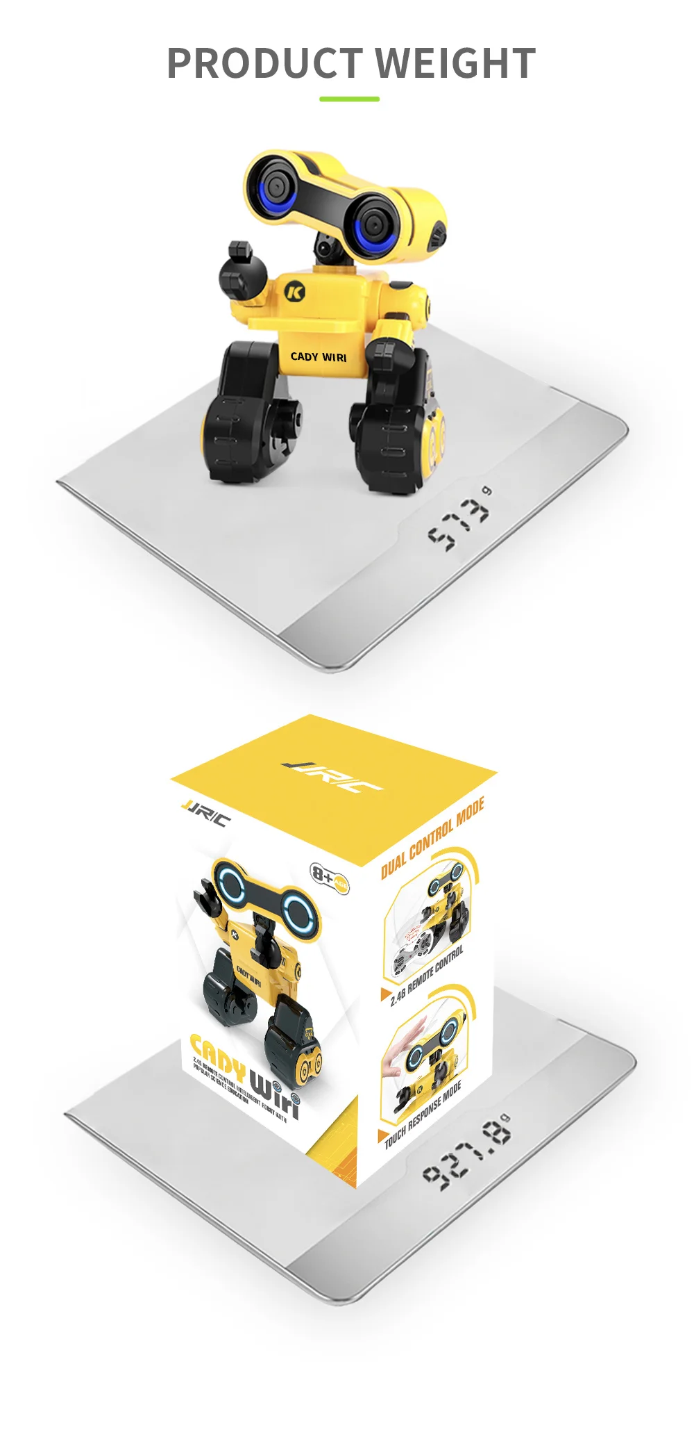 JJRC R13 CADY WIRI умный радиоуправляемый робот программируемый forTouch управление записью голосовых сообщений Поющая Танцующая игрушка в подарок для детей игрушки