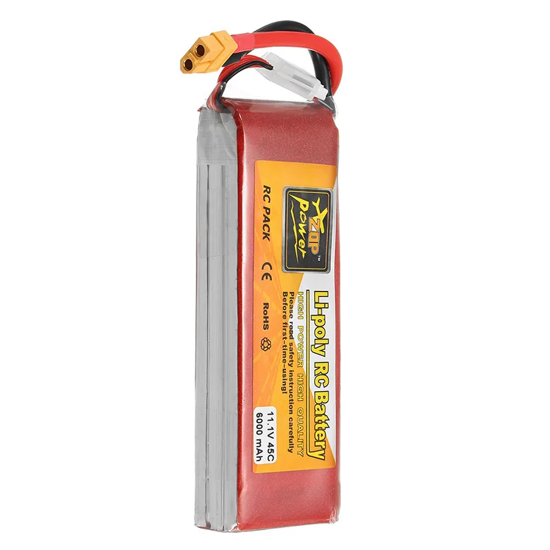 2 шт. ZOP power 11,1 В 6000 мАч 45C 3S Lipo батарея rechargeablett60 Разъем для Rc Радиоуправляемый автомобиль FPV Квадрокоптер самолет