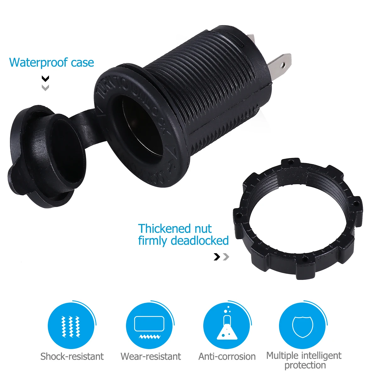Portable Universal 12V-24V Waterproof Marine Boat Car Motorbike Cigarette Lighter Power Supply Socket Outlet Adapter Plug Kit | Автомобили