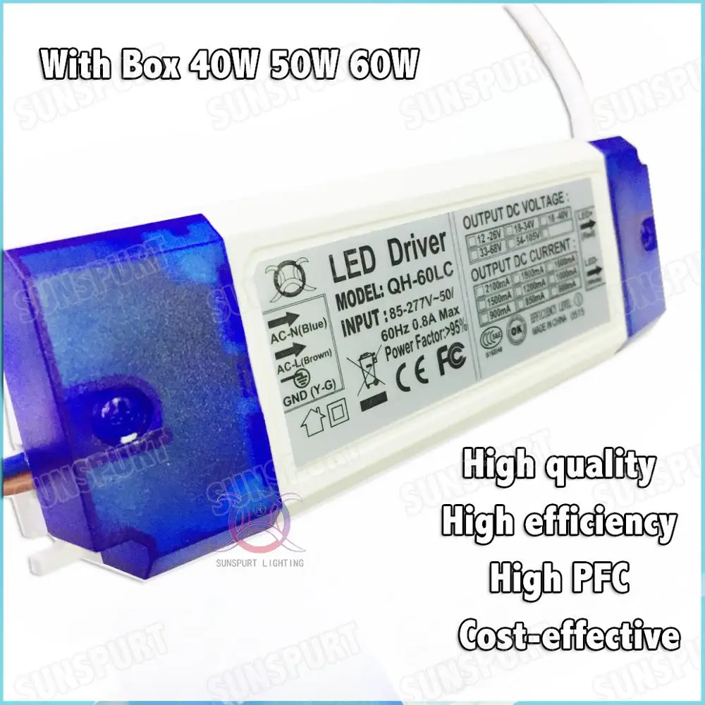 2 предмета, TUV-CE 60 W Светодиодный драйвер 6-12Cx4B 1200mA DC18-40V 6-10Cx5B 1500mA DC18-36V постоянного тока для прожекторы