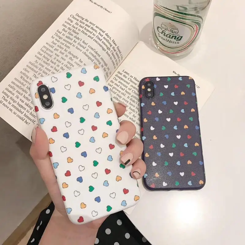 Модный окрашенный love shape мягкий Tpu чехол для телефона iphone Xs Max Xr x ударопрочный 6 6s