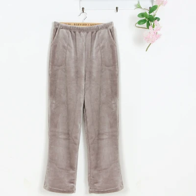 light Grey Мужские пижамные штаны, зимние теплые фланелевые плотные штаны для сна, серый/темно-синий/кофейный - Цвет: light Grey