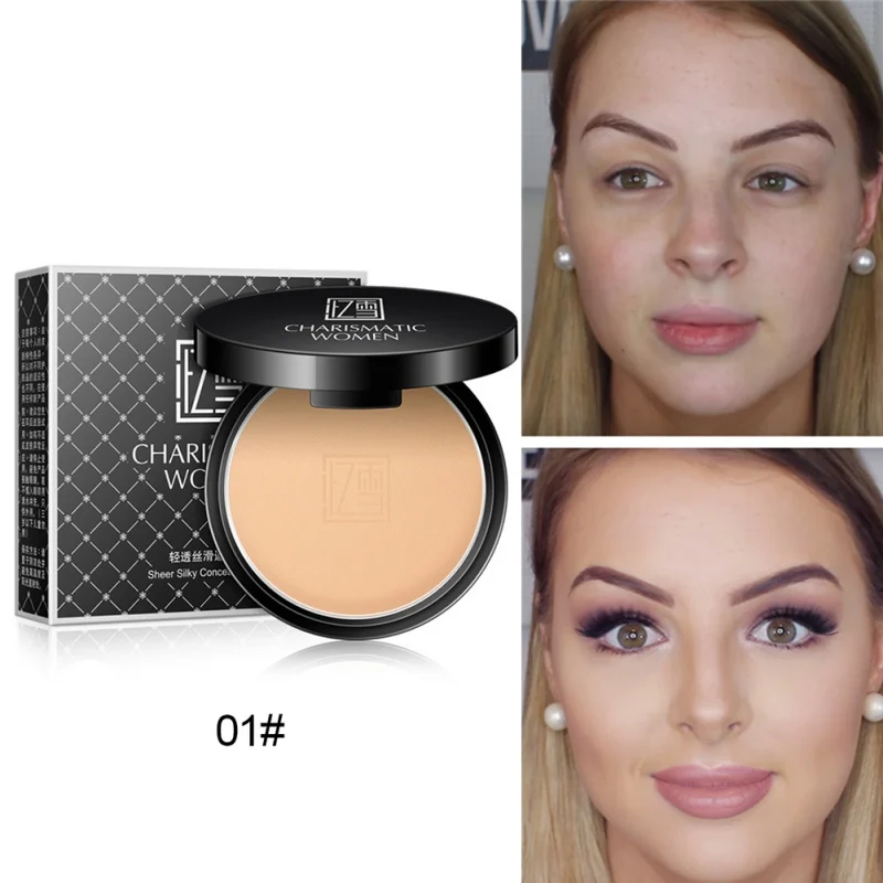 Natural color 3 Цвета Матовая скрывающий порошок Минеральная рассыпчатая пудра Макияж Водонепроницаемый масла Управление яркости Настройки лицо Красота Косметика W1 - Цвет: Natural color