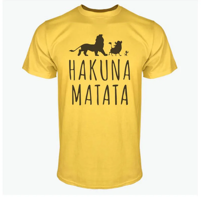 2017 хлопковые футболки HAKUNA MATATA мужские большого размера с коротким рукавом