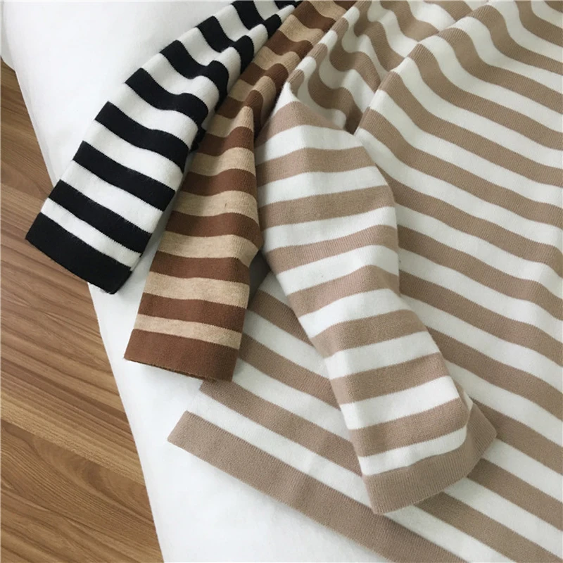 Autumn Turtleneck Striped Women Sweater Skinny Elastic Long Sleeve Knitted Pullovers Feminino Soft Femme Jumper 2019 Spring | Женская