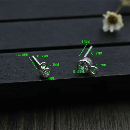 Реальные искусственные серебряные циркониевые аксессуары Diy шпилька тонкие