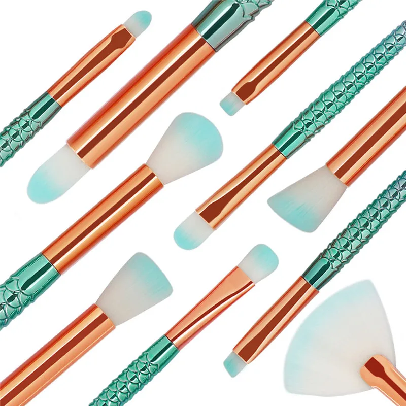 MAANGE 11 шт. набор кистей для макияжа Русалочки основа тени век контур глаз губ кисти