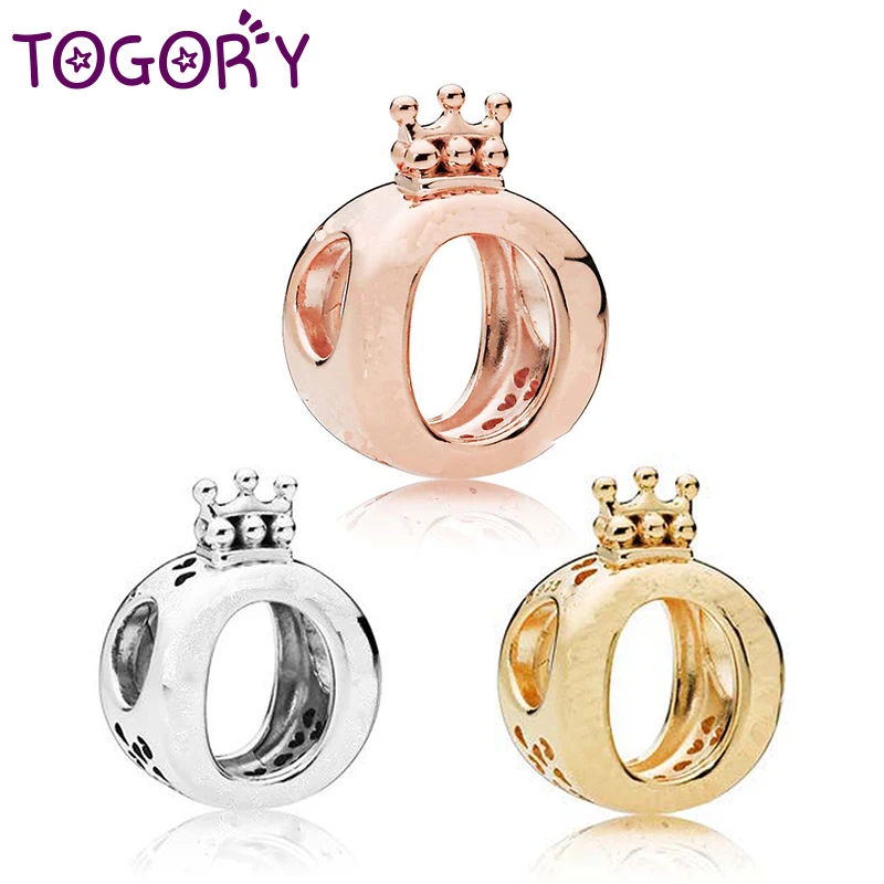 TOGORY 2 шт./лот подлинные серебряные шармы подходят для бренда розовые золотые