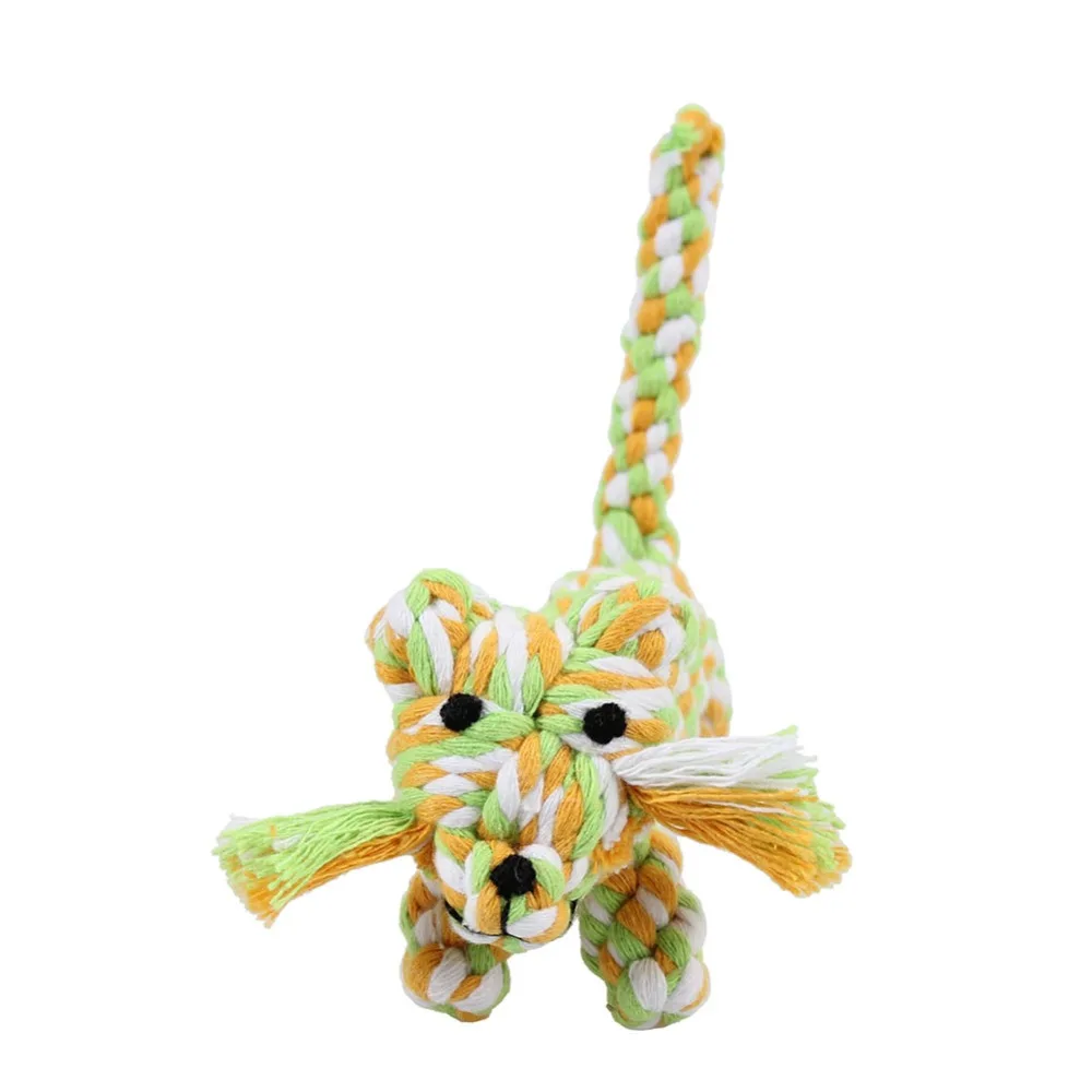 Cat Chew Toys Cotton Rope Plaited Mixed Color Small Tiger Shape Handmade Cats and Dogs Bite Toy Pet Products zabawki dla kota | Дом и сад