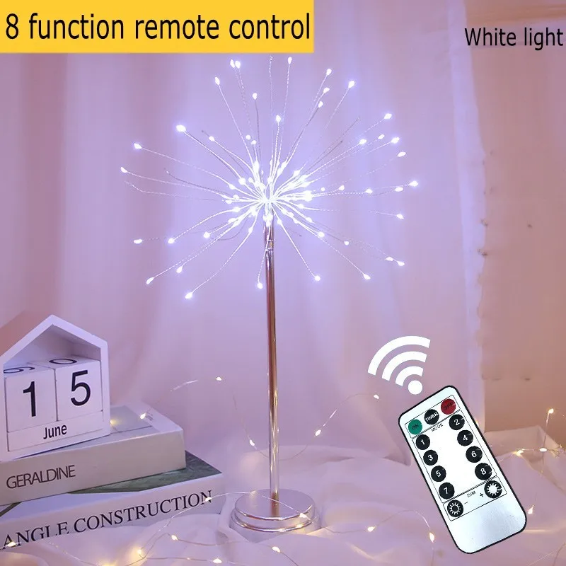 White light Диммируемый медный фейерверк, светильник s, настольная лампа, батарея, фея, сделай сам, украшение для спальни, светодиодный, Рождественский, Свадебный, взрывной светильник - Испускаемый цвет: White light