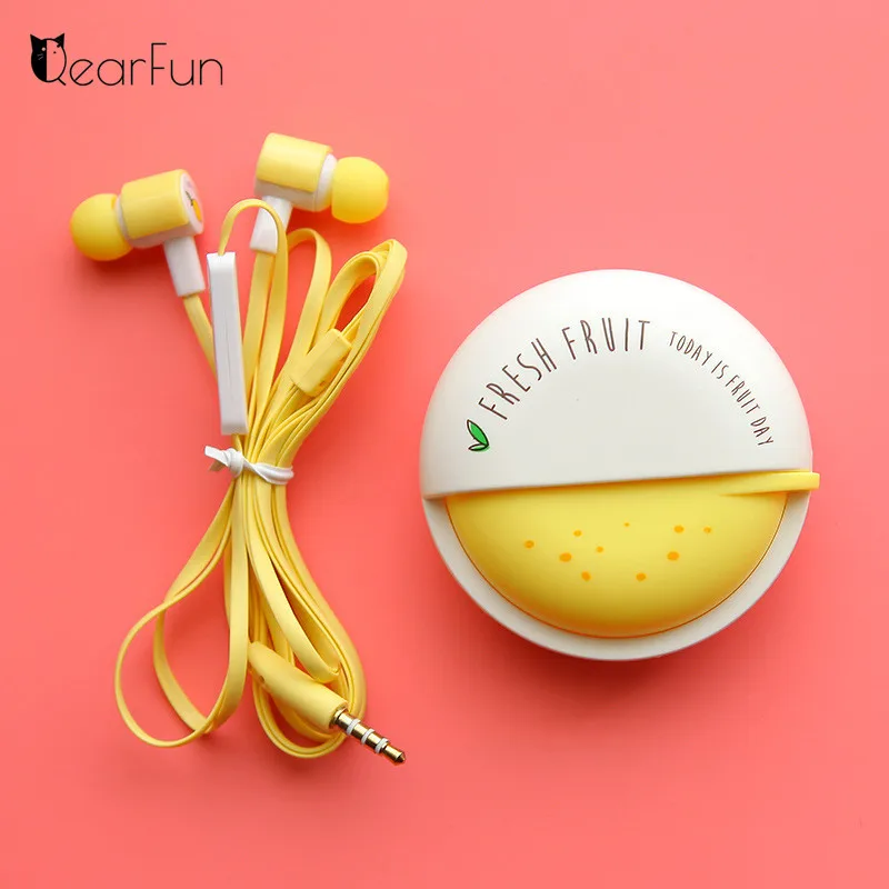 Милые наушники яркие с фруктами 3 5 мм вкладыши микрофоном для телефона Xiaomi