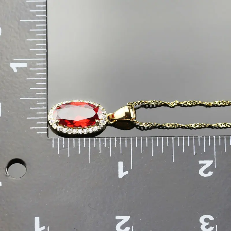 Золото Цвет комплект ювелирных изделий для Для женщин красный кристалл белый