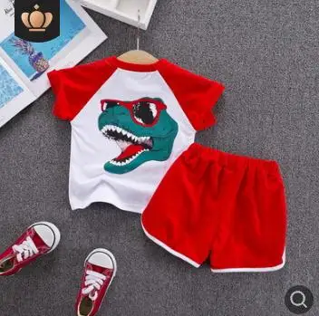 2019 Summer New Children Outfits Cute Cartoon Robot Cat Short Sleeve Suit Toddler Baby Clothes Costume for Kids 0-4Y SY-F192222 | Детская