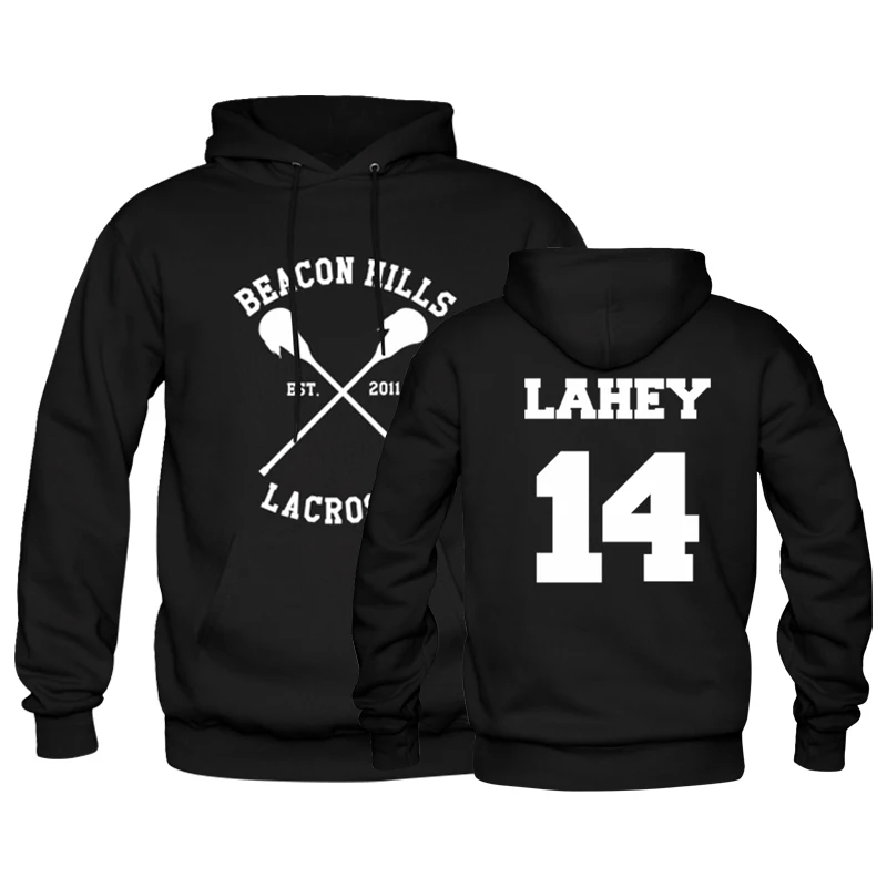Лакросс beacon Hills логотип худи с изображением волка добавить stiles stilinski Подростковая толстовка унисекс Одежда для взрослых толстовка плюс Размеры - Цвет: Black 24