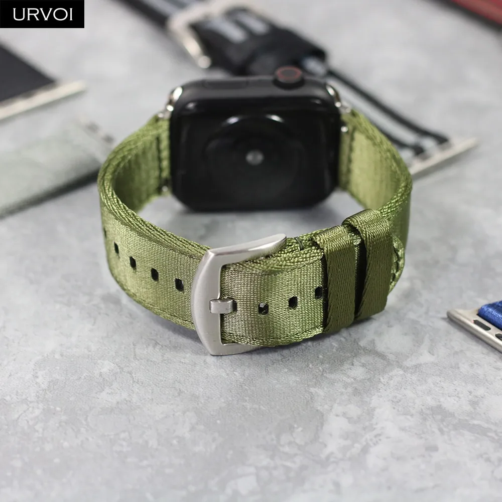 URVOI нейлоновый ремешок для Apple Watch 6 SE 5 4 3 2 1 мягкий точный тканый iwatch NATO дизайн с