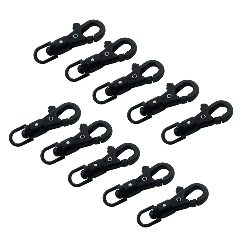 10 шт. Paracord Пряжка ротационная альпинистская Открытый выживания Пешие прогулки висячая пряжка#2n01 - Цвет: Черный